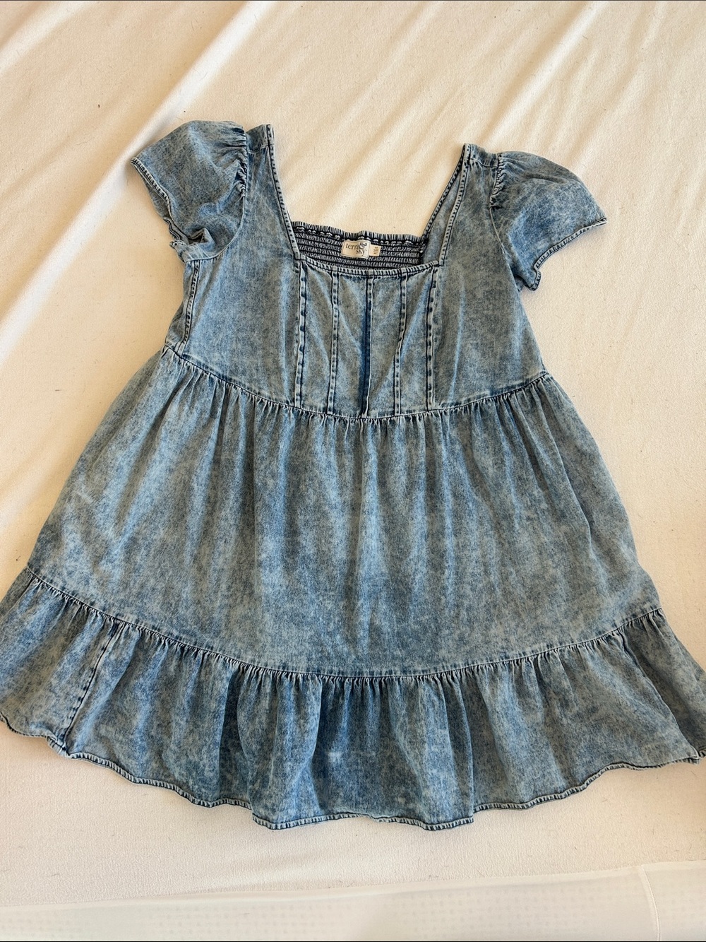 Women’s Washed Blue Denim-Style Dress